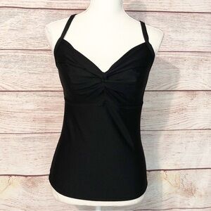 Athleta Black Twist Up Tankini Top Size 34 D/DD